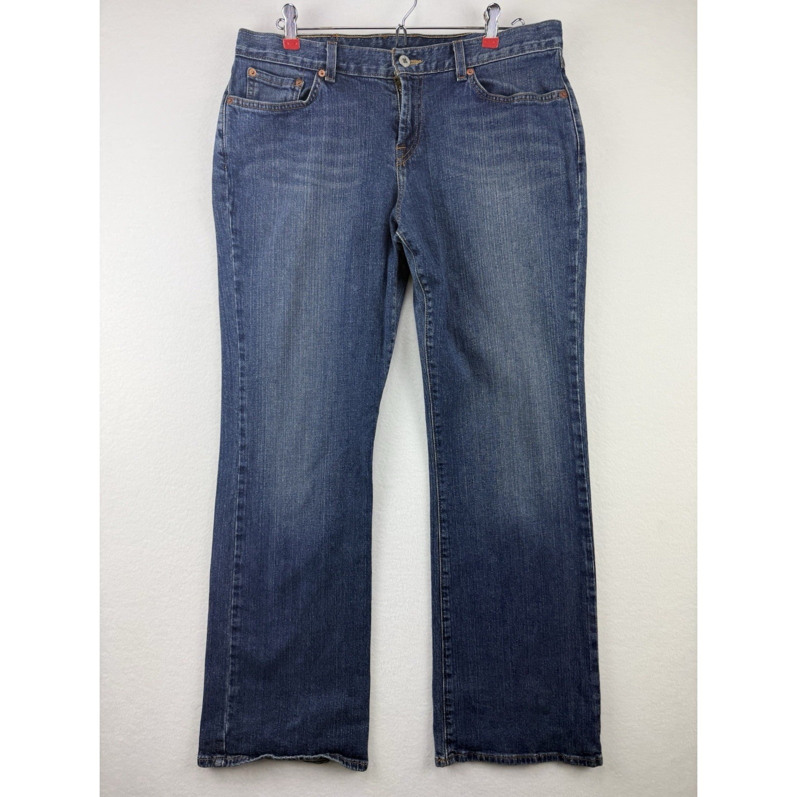 Lucky Brand Mid Rise Flare Jeans Womens 1432 Blue Denim Stretch Dungarees